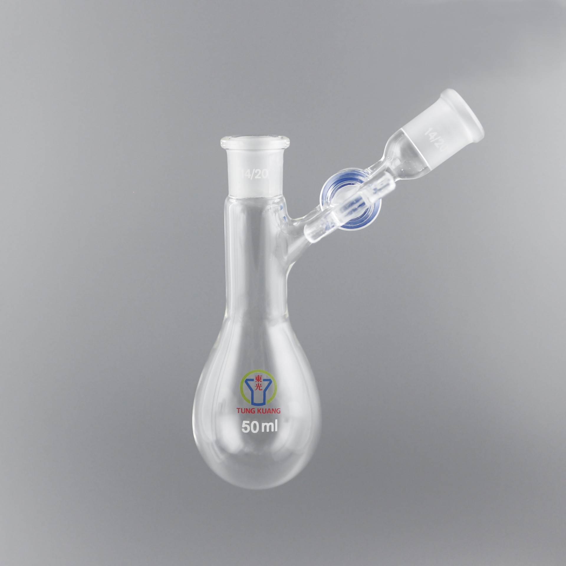 磨砂梨形真空瓶(玻璃活栓)
